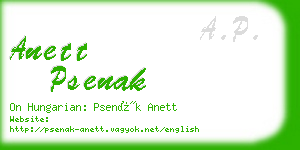 anett psenak business card